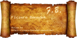 Ficzere Benedek névjegykártya