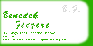 benedek ficzere business card